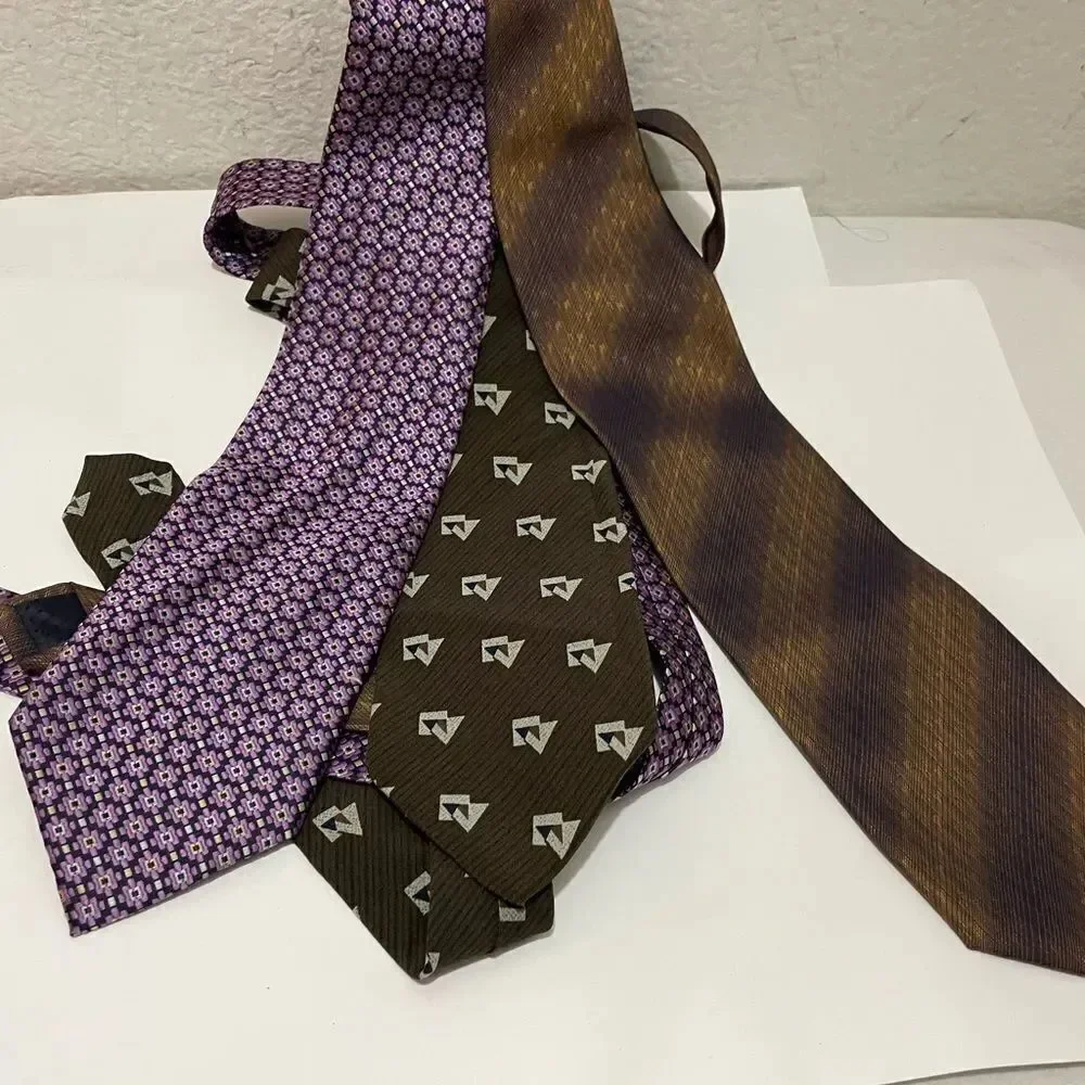 Lot of 3 Men’s Designer Silk Ties Giorgio Armani